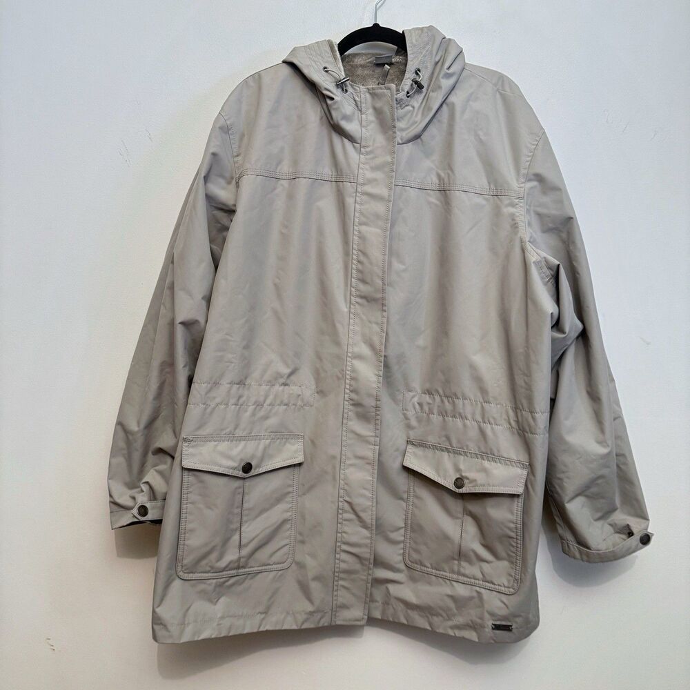 Natural Reflections Parka Jacket Women's 2X Gray Faux Fur Lined Full Zip Coat